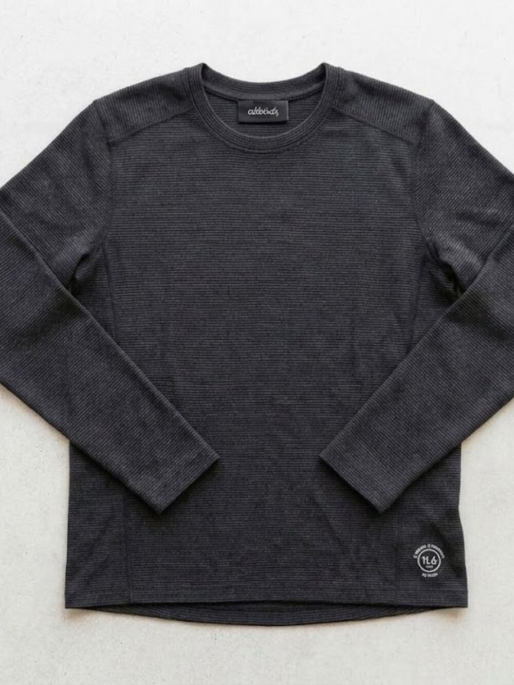 Allbirds Mens Natural Run Long Sleeve Tee Shirt Medium Black Brown Wool Blend
